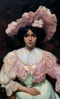 Ignacio Diaz Olano - Retrato dama en rosa